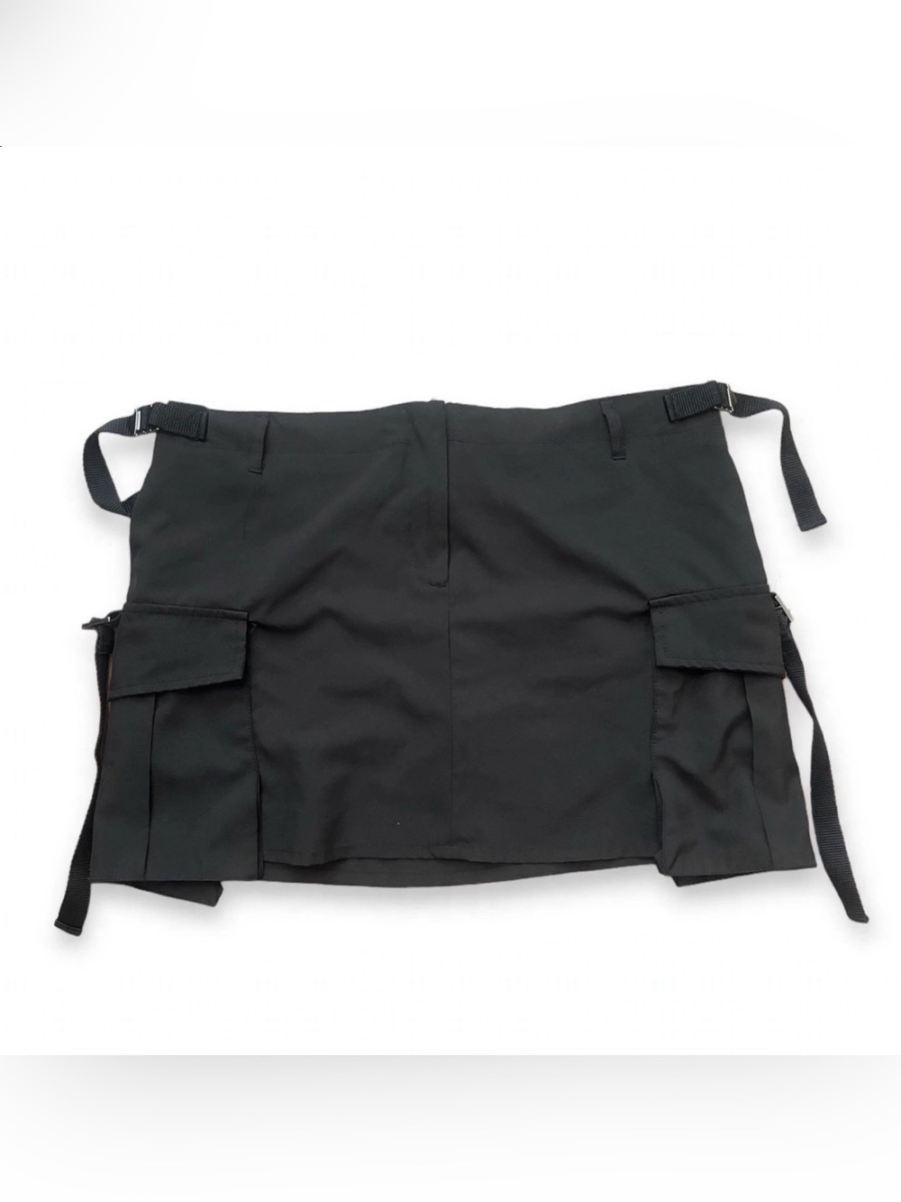 Forever 21 Black Cargo Mini Skirt Size Large L Y2K Utility Buckle Pockets Techwe